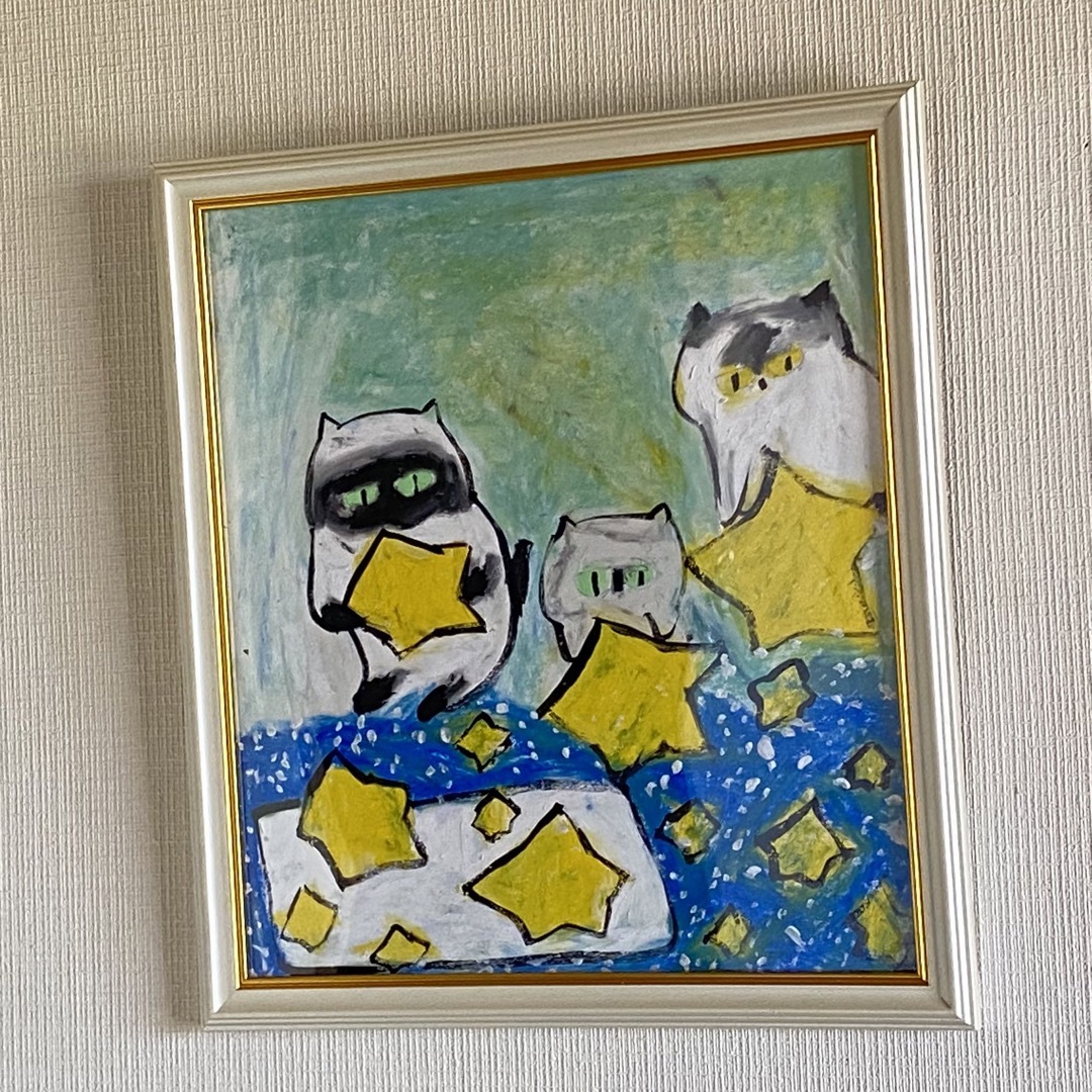 絵画 。壁掛け絵手描き【暖かい部屋には、花の香りが満ちあふれている】