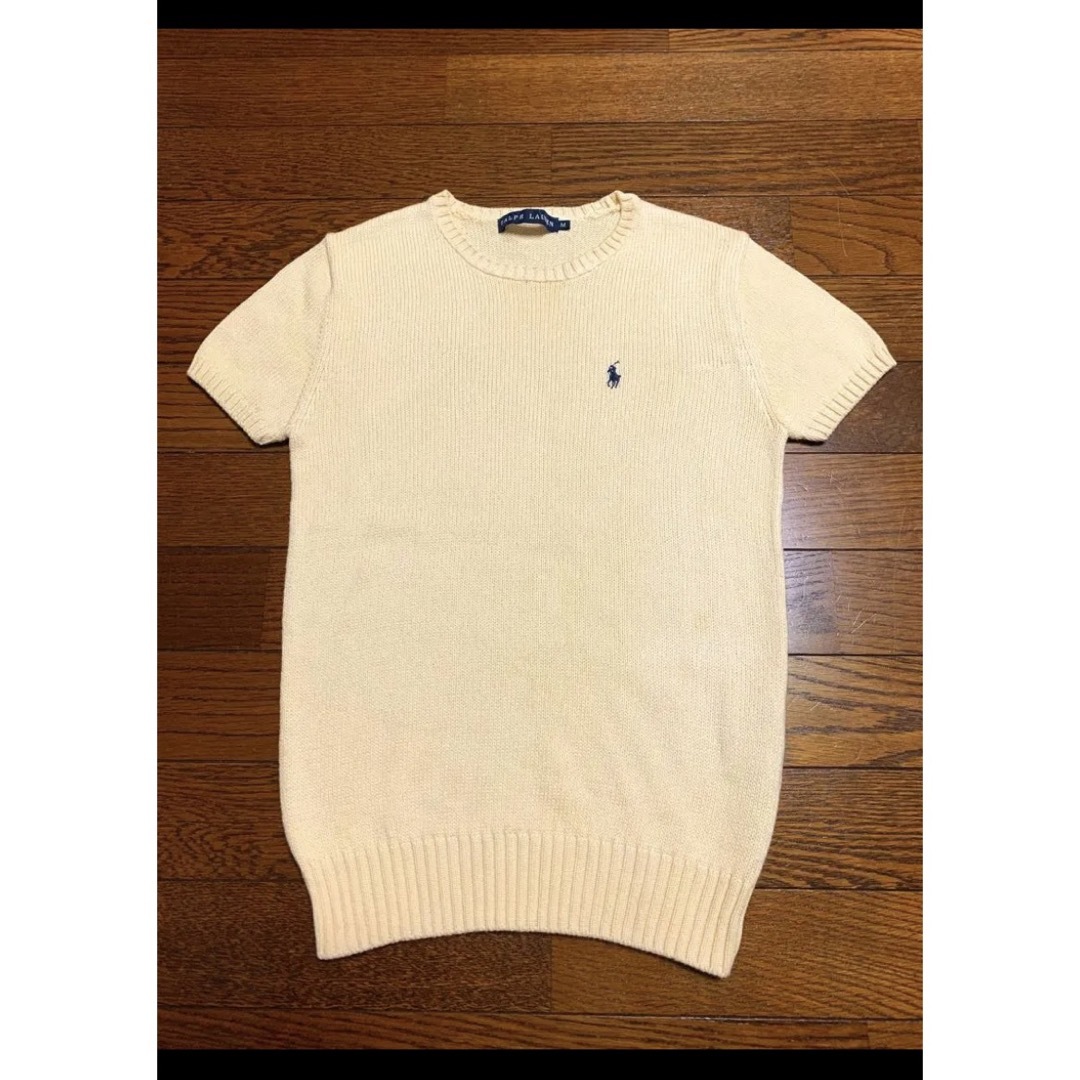 Ralph Lauren(ラルフローレン)のラルフローレン 半袖 ニット サマーセーター アイボリー XS   NO1414 レディースのトップス(ニット/セーター)の商品写真