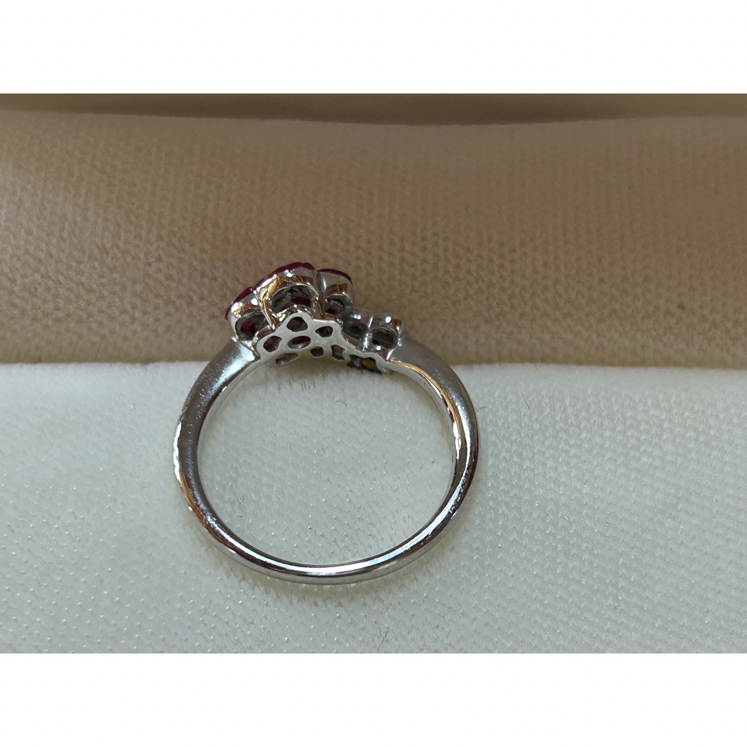 笠原真寿美　ミステリーセッティングルビー、ダイヤモンドリンク レディースのアクセサリー(リング(指輪))の商品写真