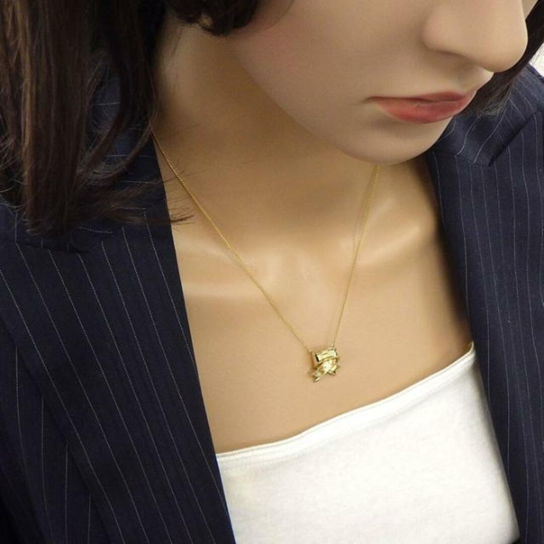 ティファニー Tiffany & Co. ネックレス リボン モチーフ クロス K18YG 【中古】