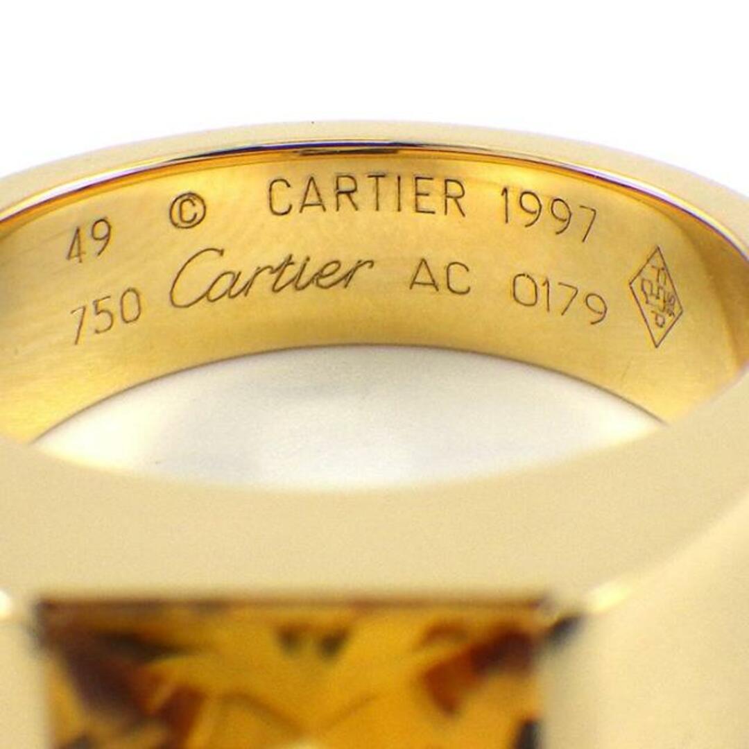 Cartier(カルティエ)のカルティエ Cartier リング タンク 1ポイント スクエア バフトップカット シトリン K18YG 9号 / #49 【中古】 レディースのアクセサリー(リング(指輪))の商品写真