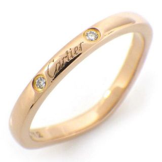 カルティエ(Cartier)のカルティエ Cartier リング バレリーナ ウェディング バンド B4098600 ロゴ 3ポイント ダイヤモンド 0.01ct K18PG 9号 / #49 【中古】(リング(指輪))