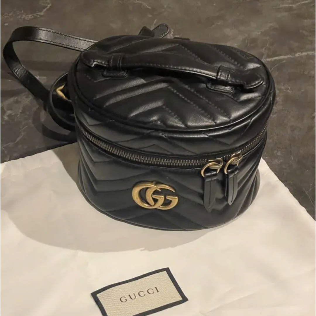 GUCCI グッチ/GGマーモント レザー バニティ バッグ リュック