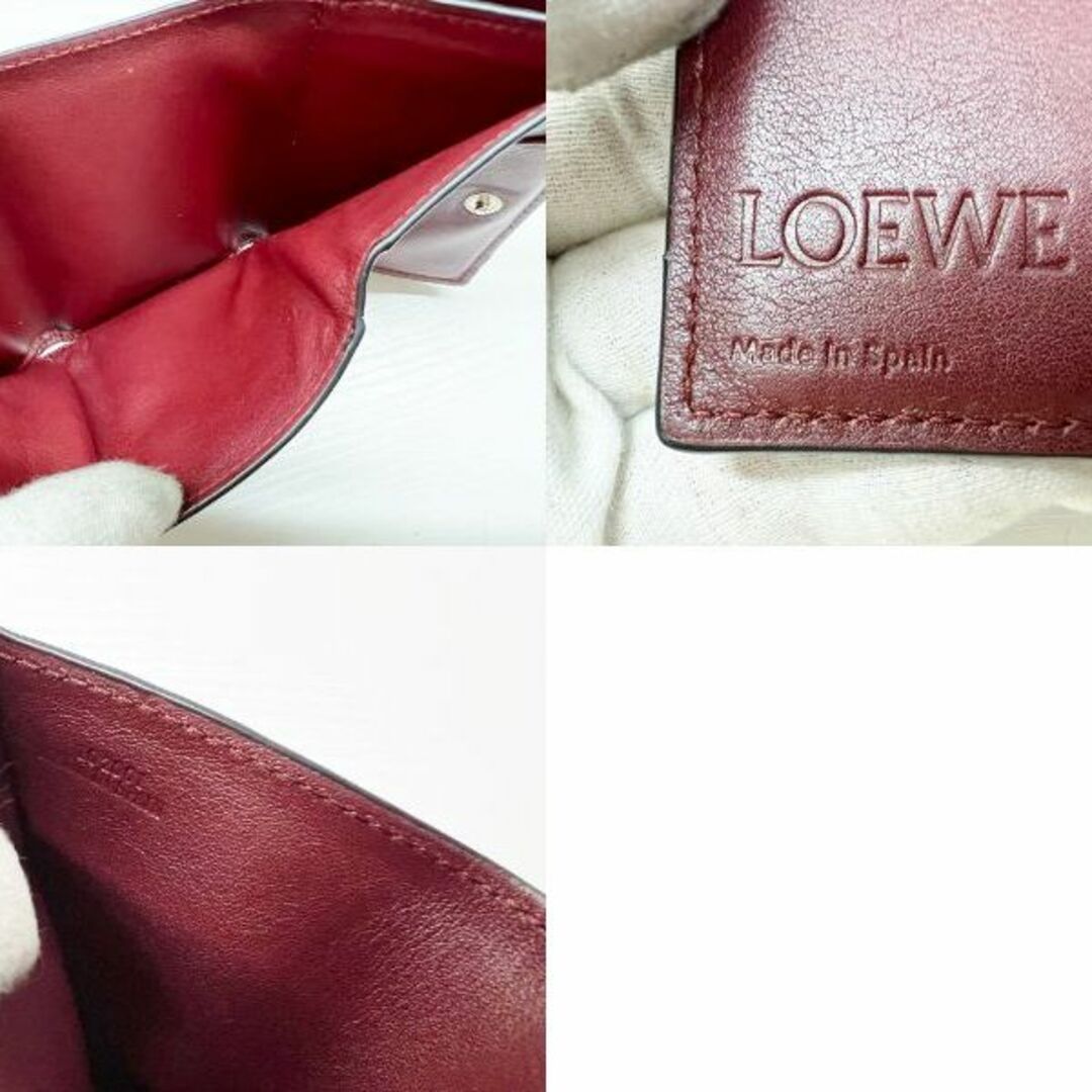 LOEWE(ロエベ)の美品　ロエベ　アナグラム　トライフォールドウォレット　財布　バーガンディ レディースのファッション小物(財布)の商品写真