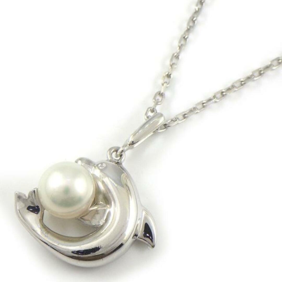 ミキモト MIKIMOTO ネックレス イルカ ドルフィン ボール モチーフ パール 5.8mm珠 K18WG 【中古】 | フリマアプリ ラクマ