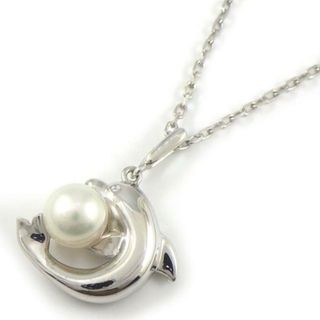 ミキモト(MIKIMOTO)のミキモト MIKIMOTO ネックレス イルカ ドルフィン ボール モチーフ パール 5.8mm珠 K18WG 【中古】(ネックレス)