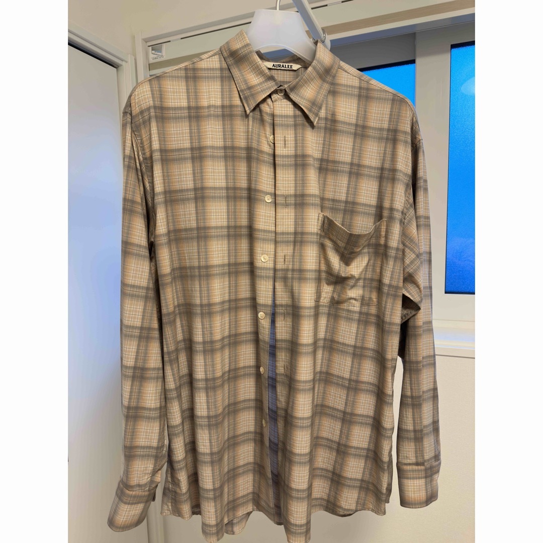 速くおよび自由な 格安!AURALEE SUPER LIGHT WOOL CHECK SHIRT シャツ