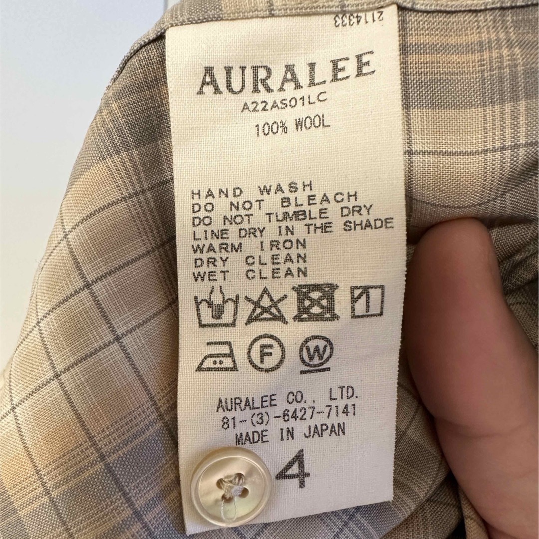速くおよび自由な 格安!AURALEE SUPER LIGHT WOOL CHECK SHIRT シャツ