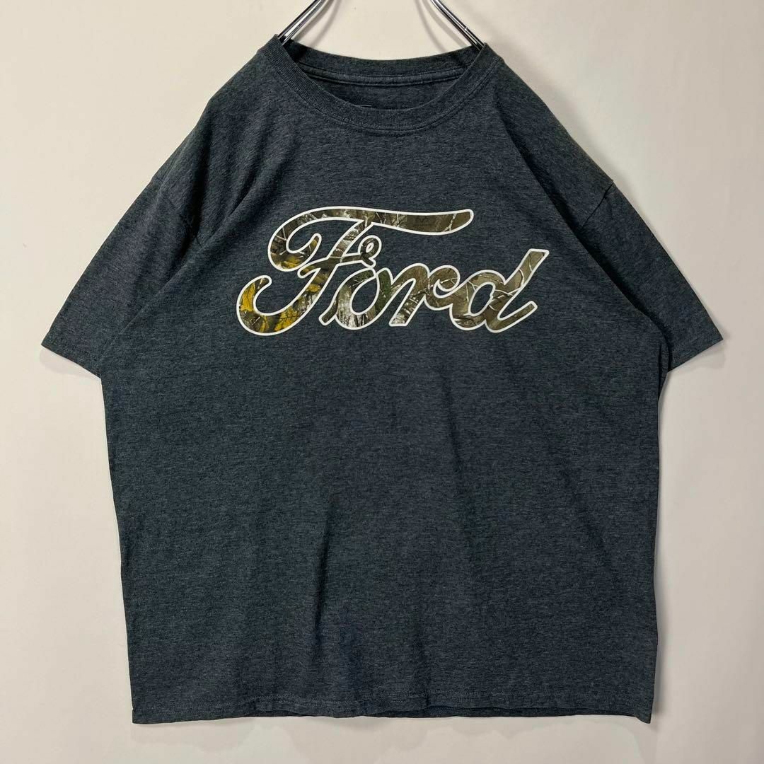 フォード　ビッグロゴ　Tシャツ　XLサイズ　杢グレー　古着　Ford ゆるだぼ メンズのトップス(Tシャツ/カットソー(半袖/袖なし))の商品写真