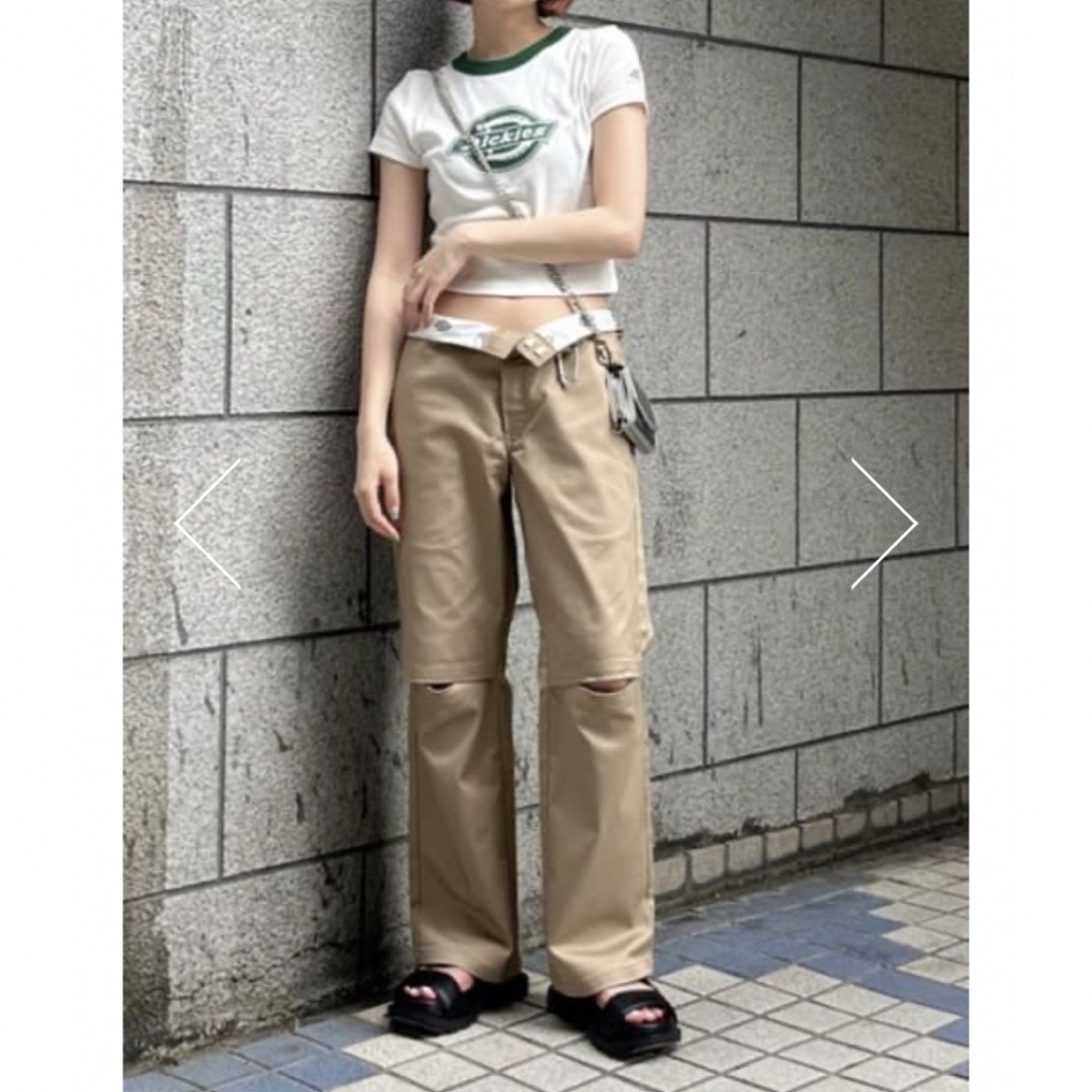 MOUSSY×DICKIES（R）KNEE SLIT パンツ♡ベージュ1