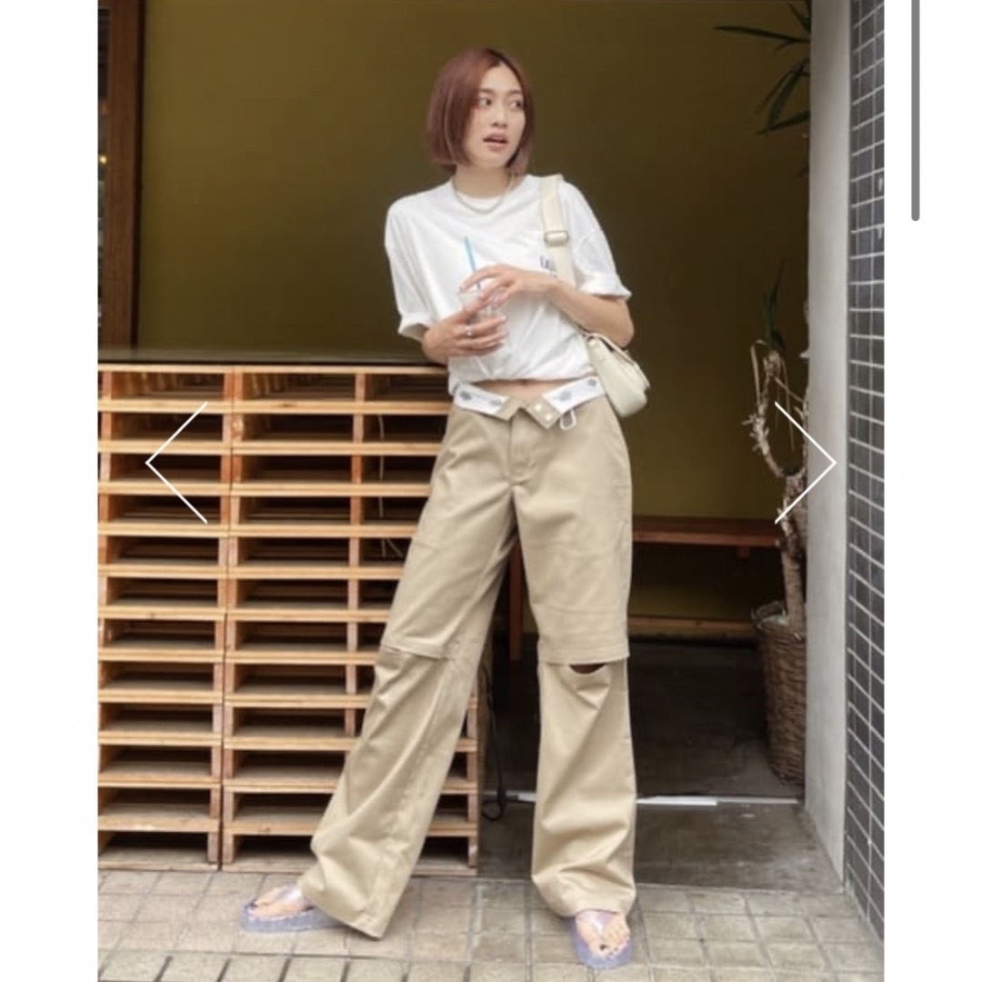 MOUSSY×DICKIES（R）KNEE SLIT パンツ♡ベージュ-