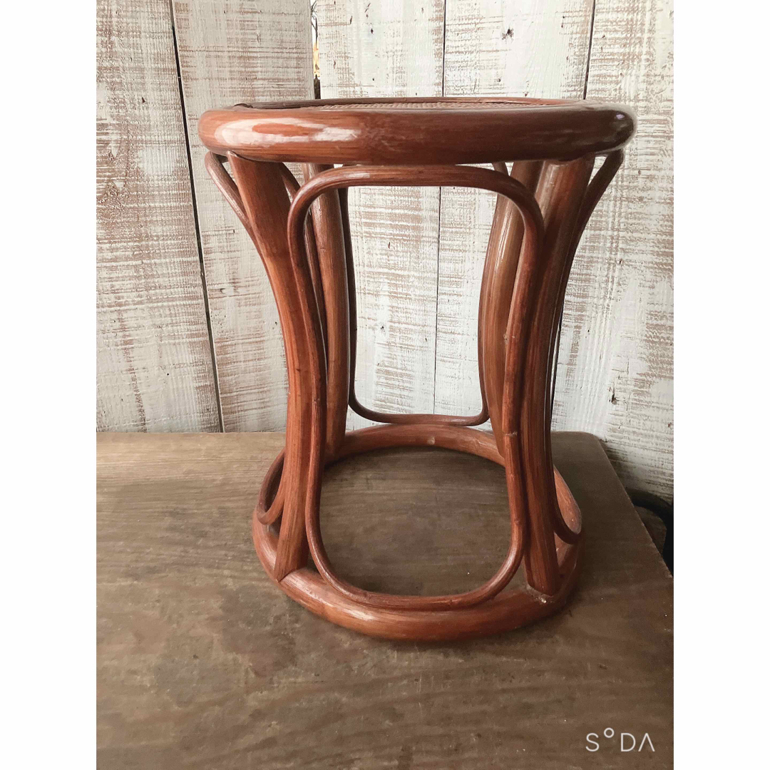 古道具　籐製品　丸椅子　スツール 3