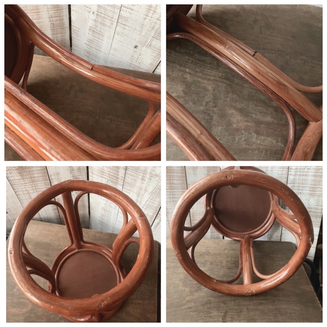 古道具　籐製品　丸椅子　スツール 9