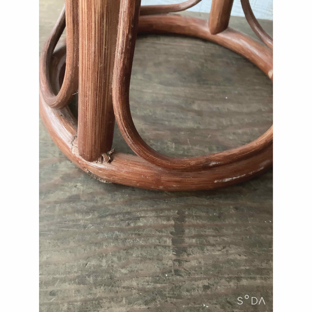 古道具　籐製品　丸椅子　スツール 7