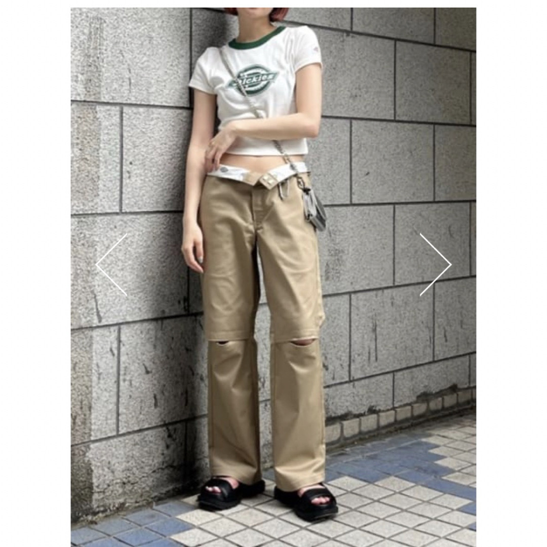 MOUSSY×DICKIES（R）KNEE SLIT パンツ♡ベージュ-