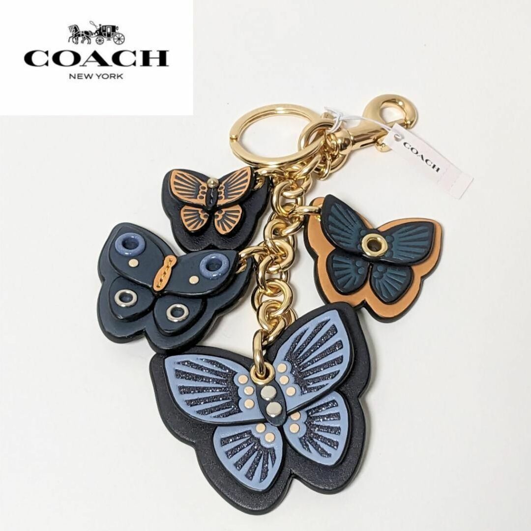 【レア】COACH コーチ バタフライ クラスター バックチャーム キーリング