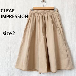 CLEAR IMPRESSION ベージュ　キュロット　スカート　コットン62%