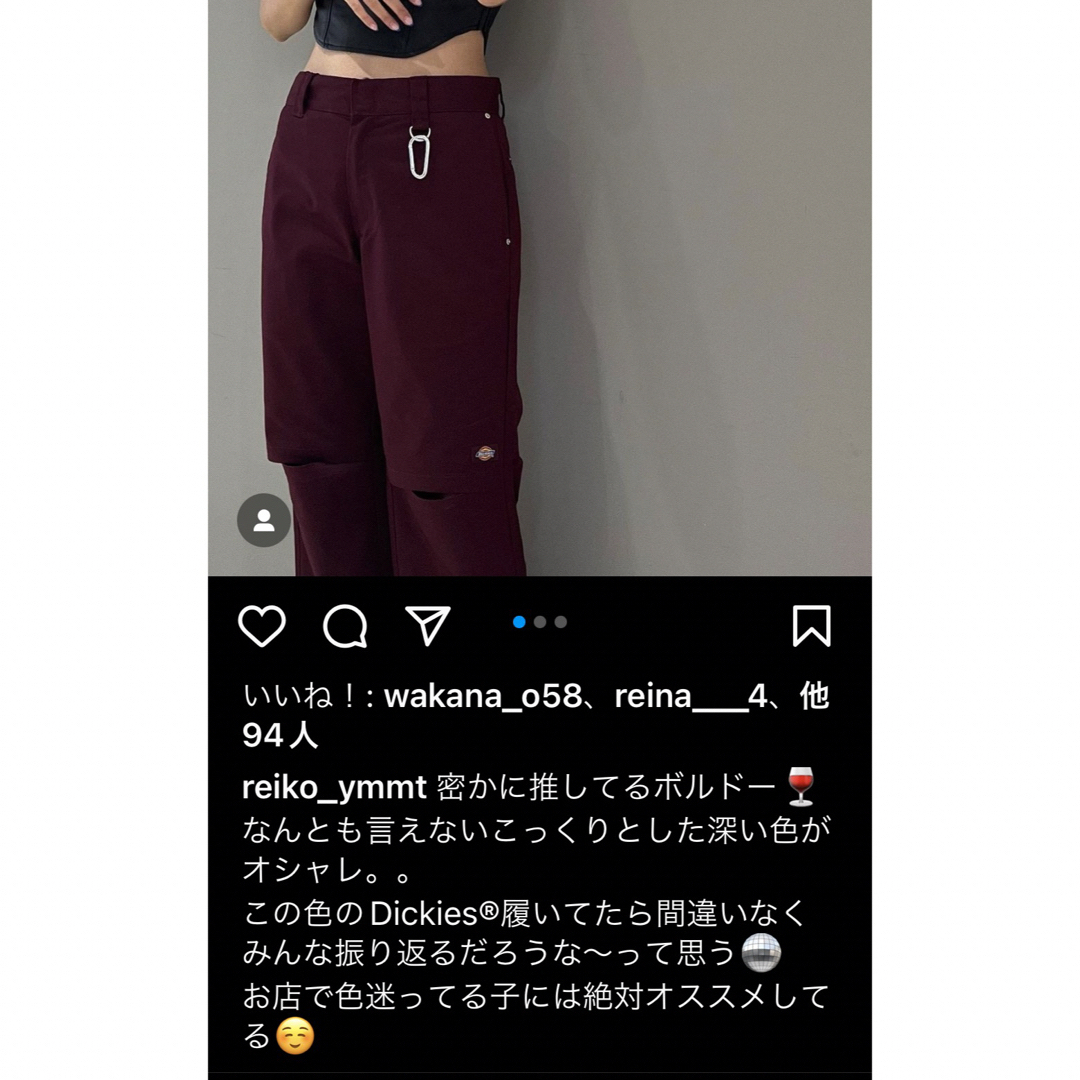 MOUSSY×DICKIES（R）KNEE SLIT パンツ♡ボルドー