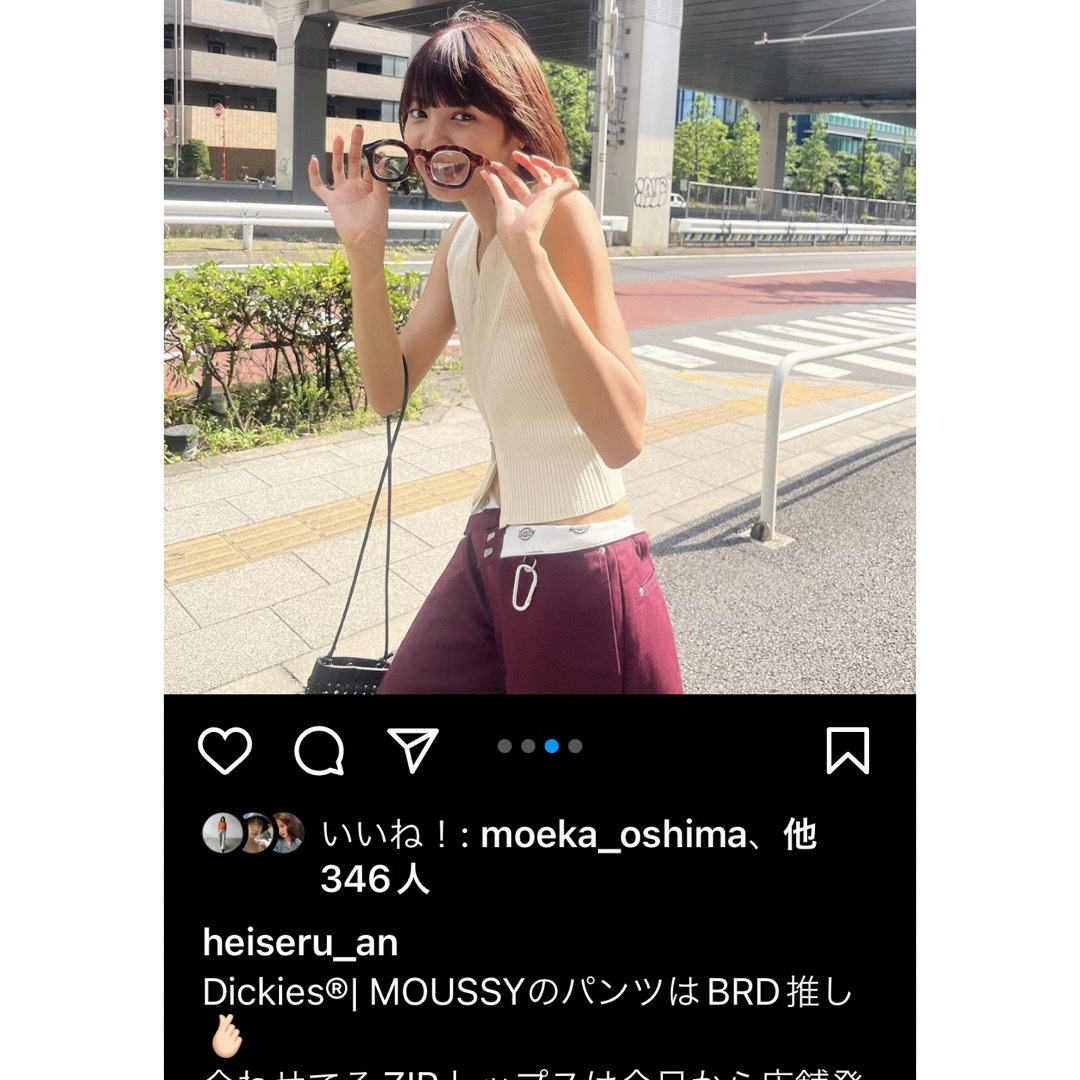 MOUSSY×DICKIES（R）KNEE SLIT パンツ♡ボルドー