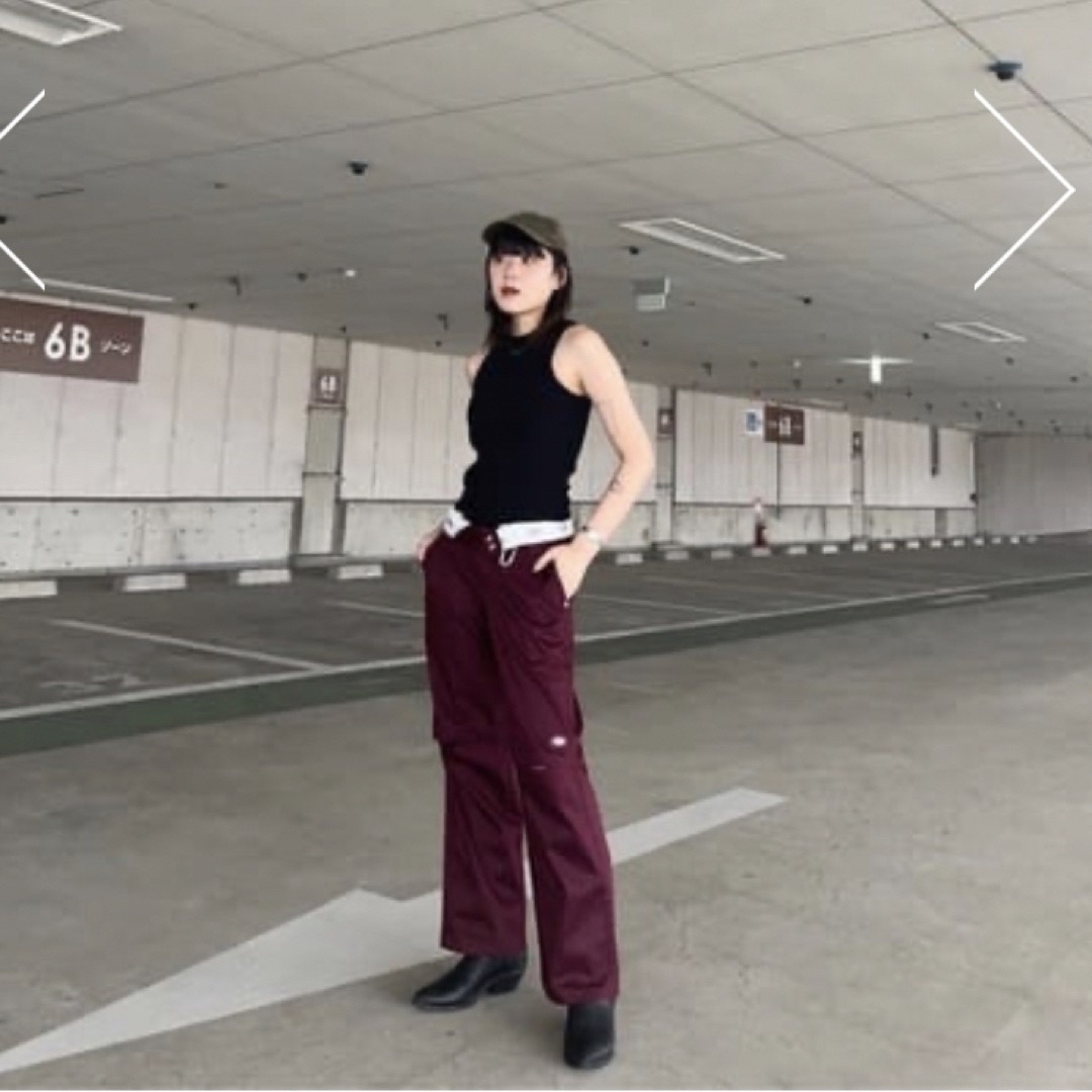 MOUSSY×DICKIES（R）KNEE SLIT パンツ♡ボルドー