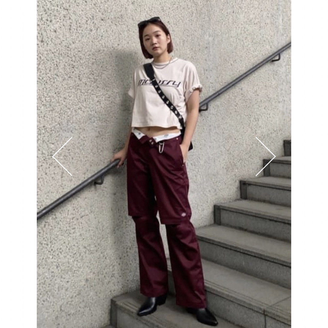 MOUSSY×DICKIES（R）KNEE SLIT パンツ♡ボルドー