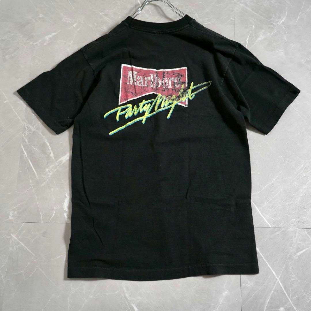 90s マルボロ　Tシャツ　ブラック　胸ポケット　ポケットT シングルステッチ