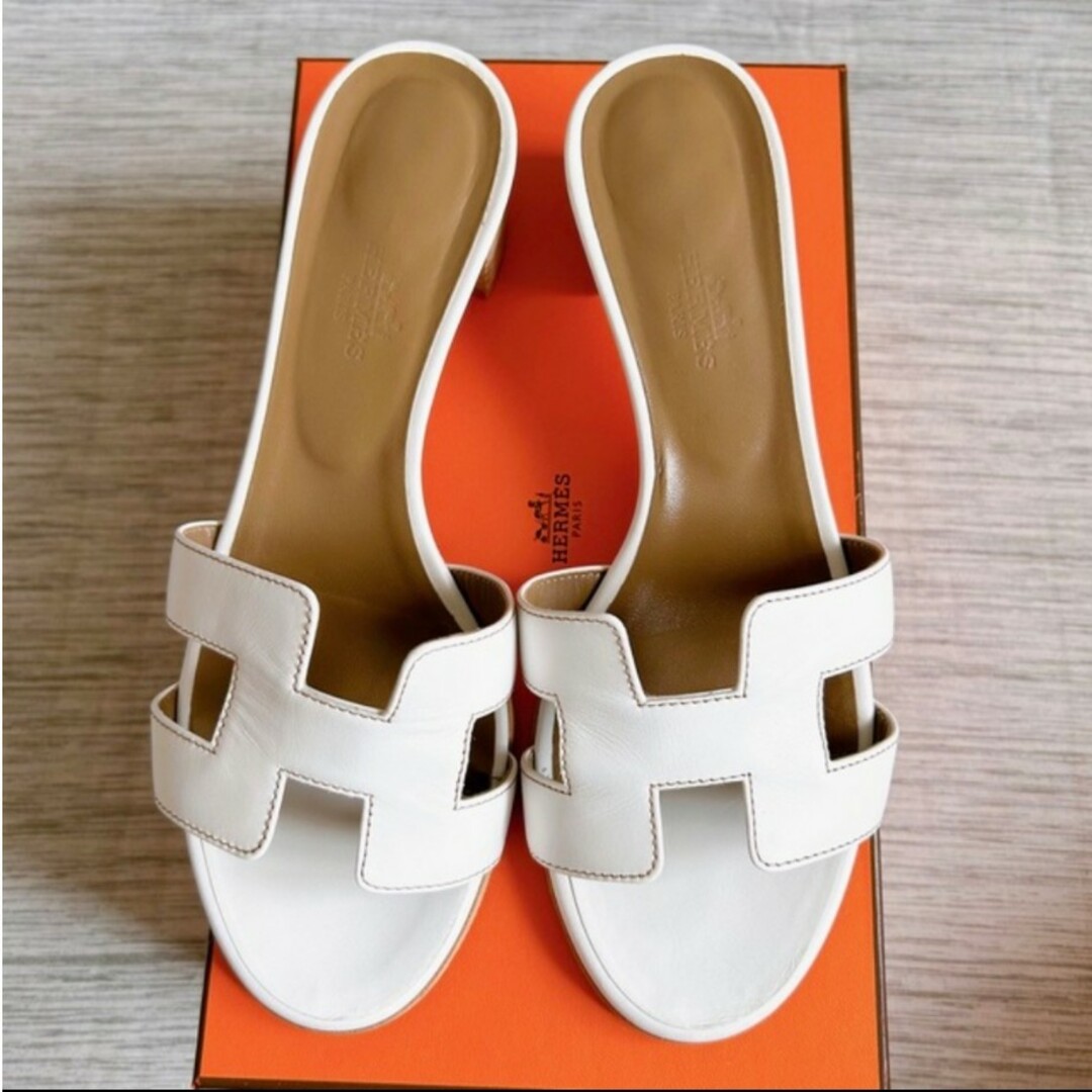 Hermes - HERMES エルメス サンダル オアジス 37 1/2 ホワイトの通販