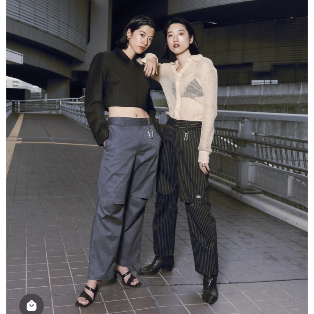 MOUSSY×DICKIES(R)KNEE SLIT パンツ♡限定グレー ワークパンツ MOUSSY×DICKIES(R)KNEE SLIT パンツ♡限定グレー ワークパンツ