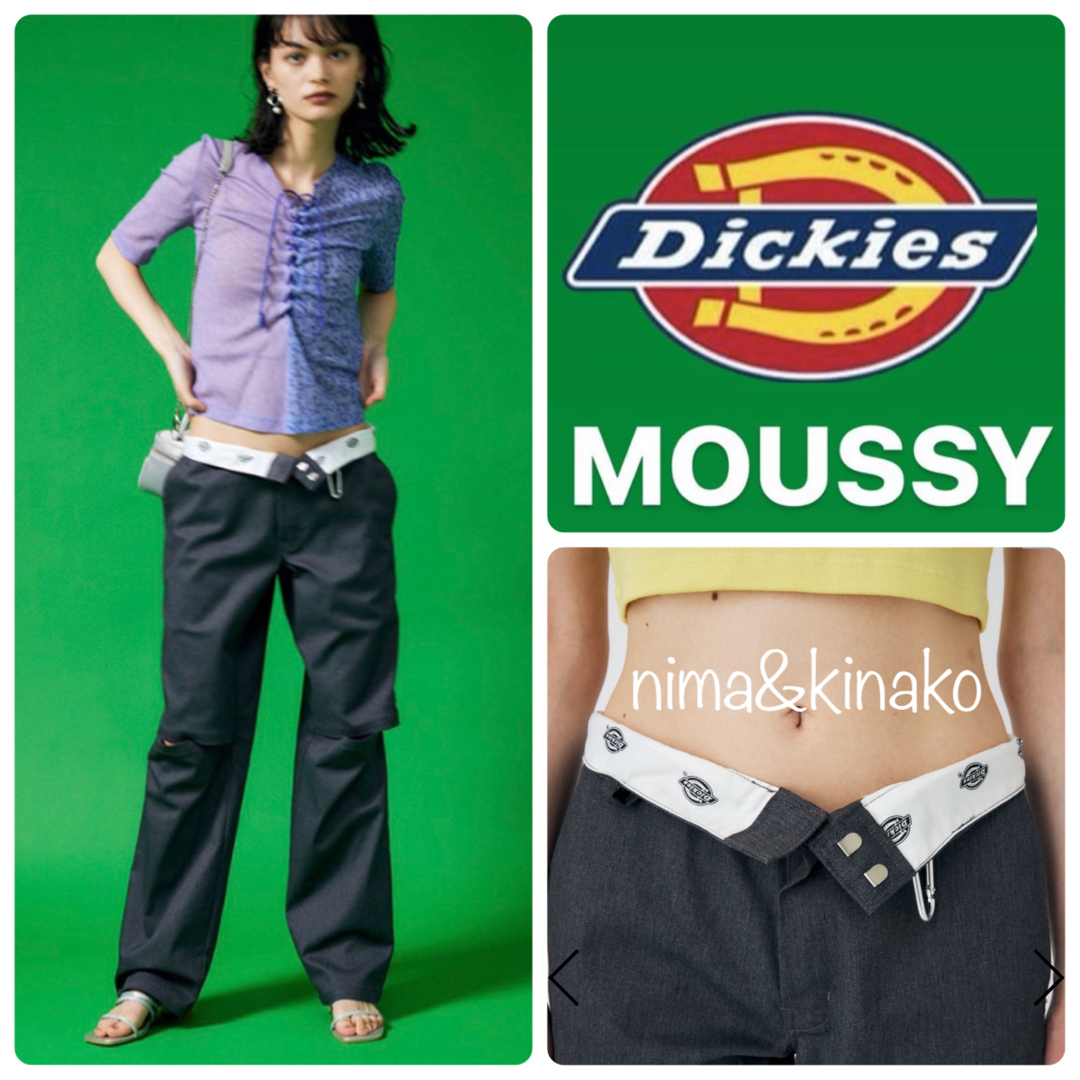 MOUSSY×DICKIES（R）KNEE SLIT パンツ♡限定グレーワークパンツ/カーゴパンツ