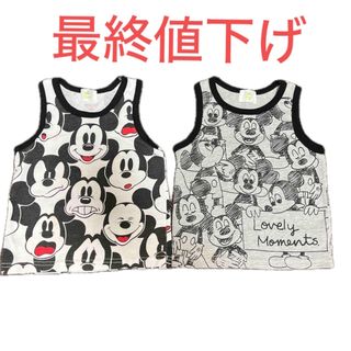 ディズニー(Disney)の【値下げ】ディズニー ミッキー タンクトップ 95 セット売り まとめ売り(Tシャツ/カットソー)