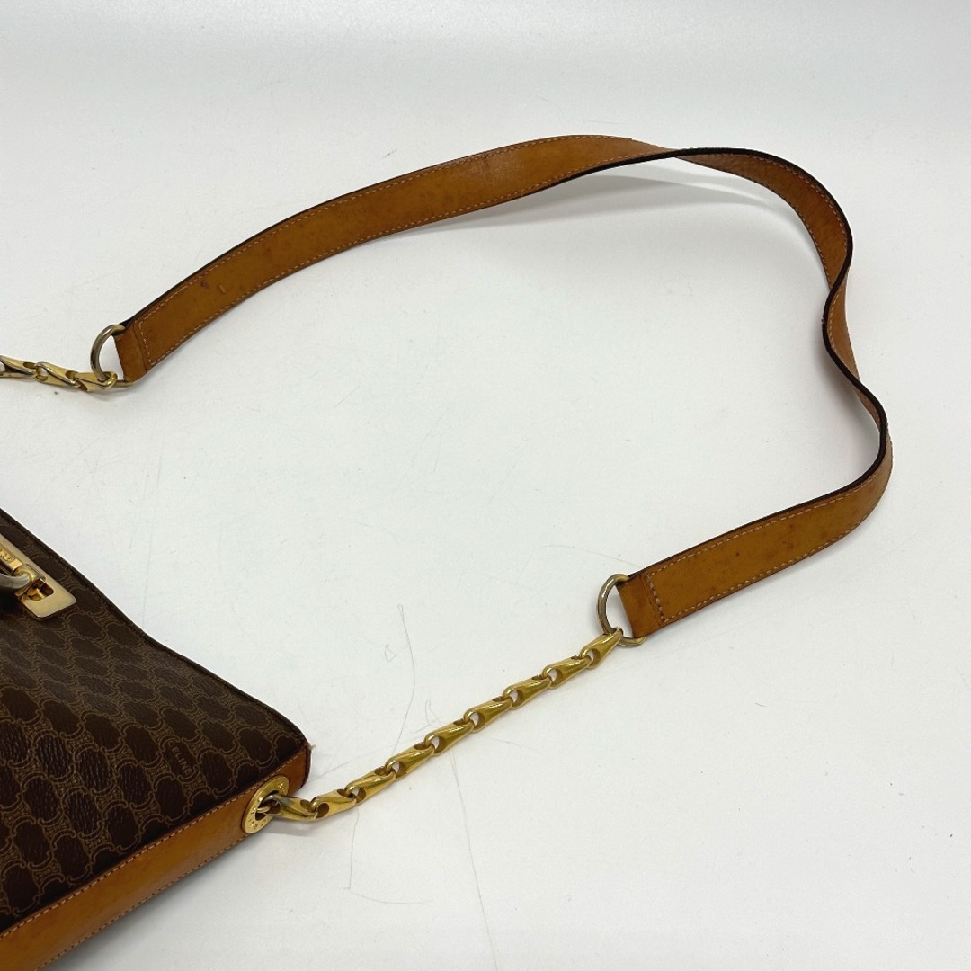 セリーヌ CELINE チェーン マカダム カバン ショルダーバッグ PVC/レザー ブラウン