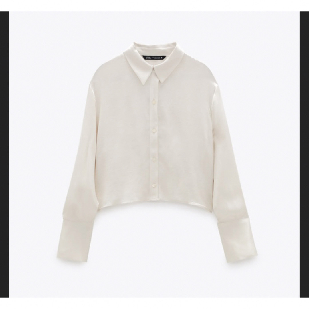 ZARA(ザラ)のZARA クロップドサテンシャツ レディースのトップス(シャツ/ブラウス(長袖/七分))の商品写真