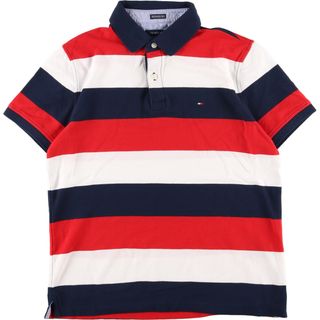 トミーヒルフィガー(TOMMY HILFIGER)の古着 トミーヒルフィガー TOMMY HILFIGER 半袖 ボーダー ポロシャツ メンズS /eaa359086(ポロシャツ)