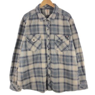 ディッキーズ(Dickies)の古着 ビッグサイズ ディッキーズ Dickies チェック柄 長袖 ヘビーネルシャツ メンズXXXL /eaa359686(シャツ)