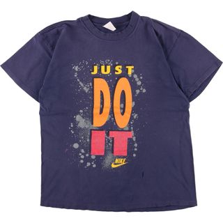 ナイキ(NIKE)の古着 90年代 ナイキ NIKE 銀タグ JUST DO IT プリントTシャツ USA製 メンズL ヴィンテージ /eaa359075(Tシャツ/カットソー(半袖/袖なし))