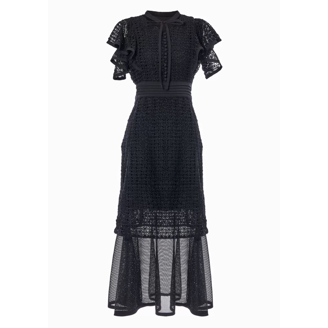 Riu Chemical lace piping dress ブラック