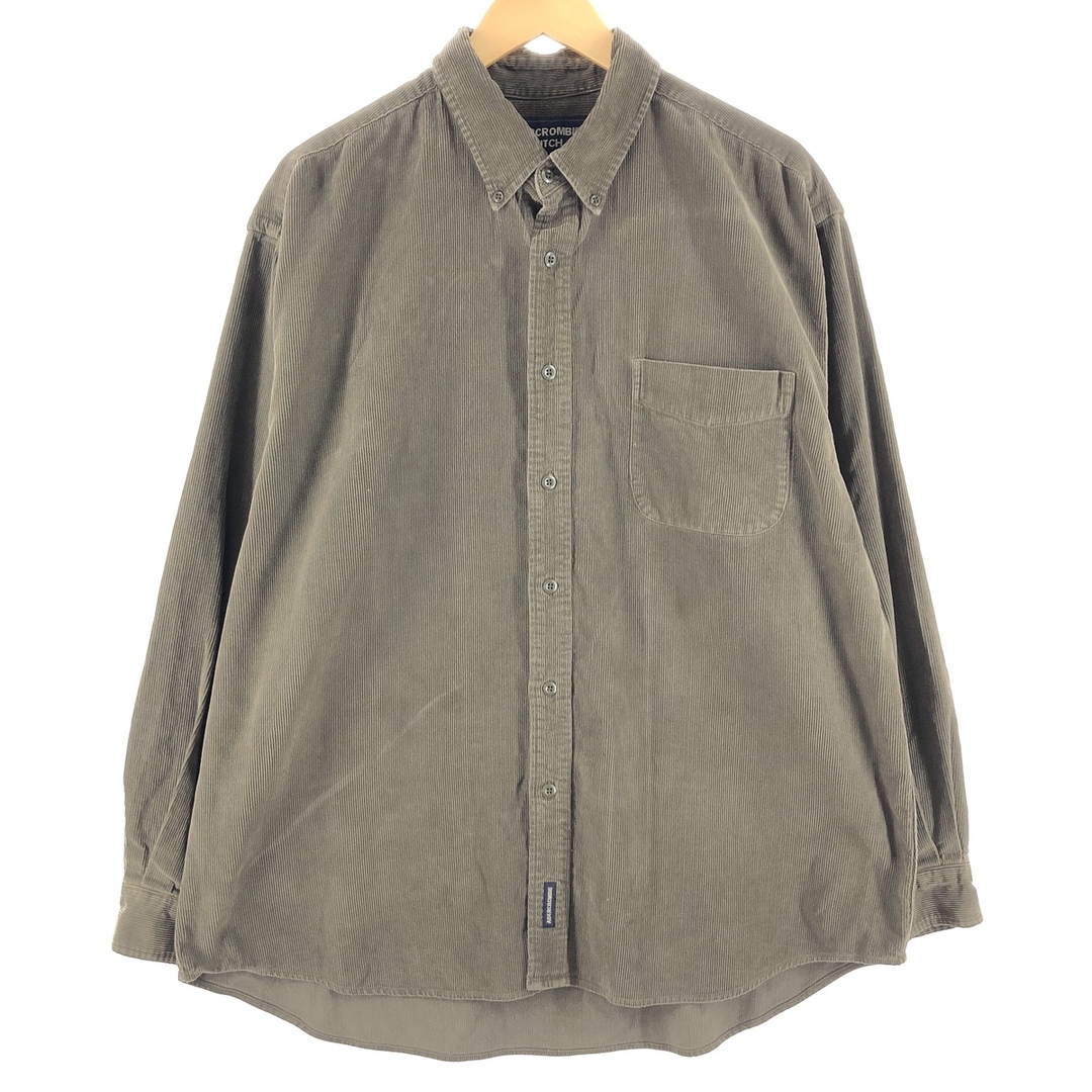 ABERCROMBIE&FITCH 長袖 ボタンダウン コーデュロイシャツ メンズXL /eaa359374