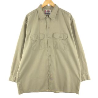 ディッキーズ(Dickies)の古着 ディッキーズ Dickies 長袖 ワークシャツ メンズXXL /eaa360010(シャツ)