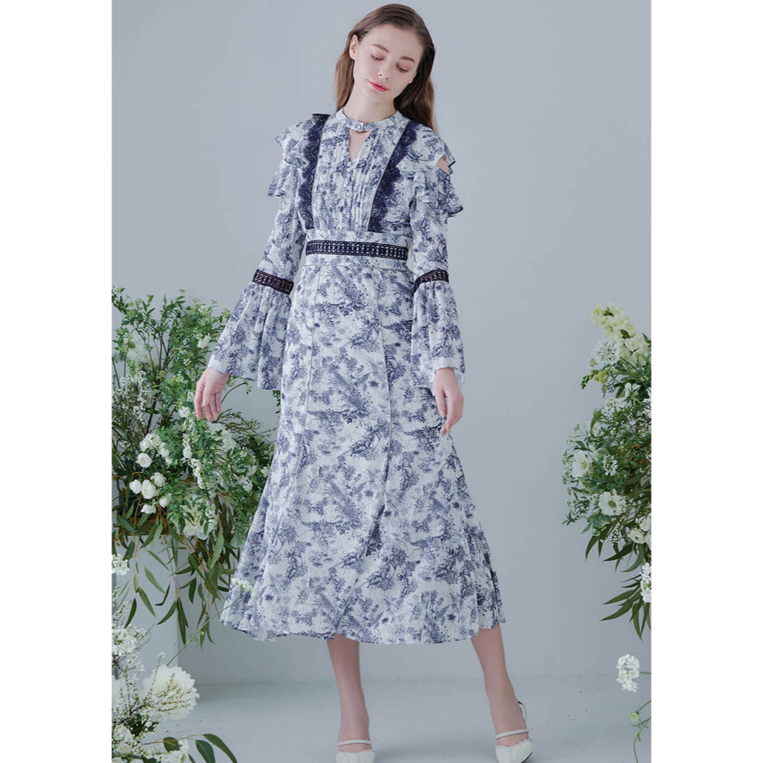 Riu Toile de Jouy dress ブルーの通販 by 和菓子のショップ｜ラクマ