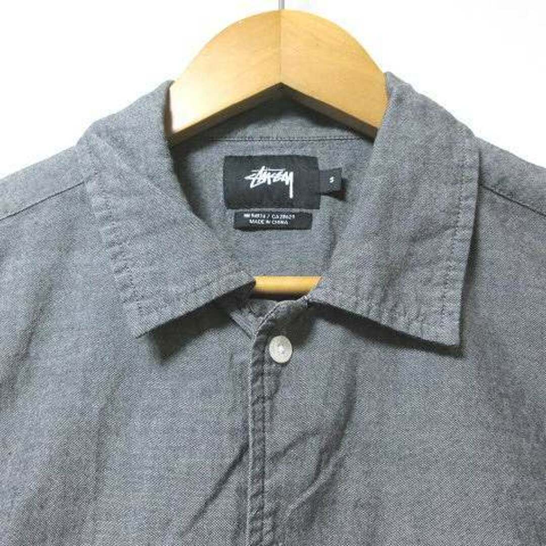 STUSSY - ステューシー STUSSY シャンブレー シャツ 半袖 刺繍 S