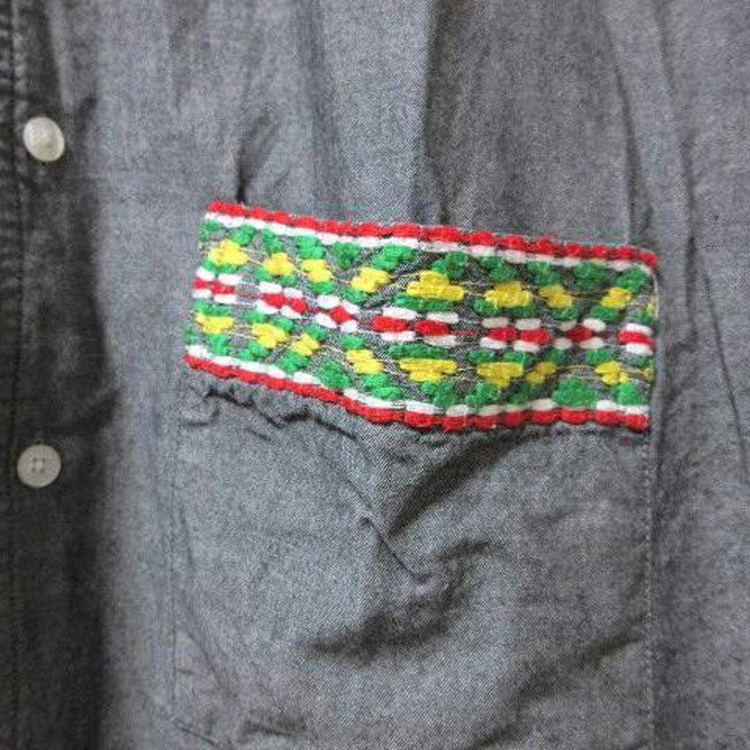 STUSSY - ステューシー STUSSY シャンブレー シャツ 半袖 刺繍 S