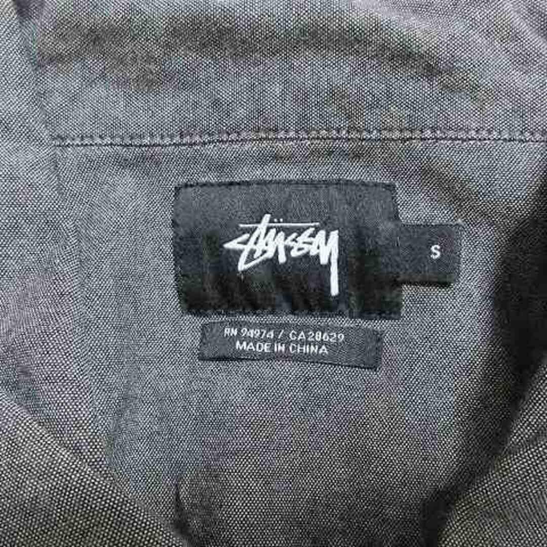 STUSSY - ステューシー STUSSY シャンブレー シャツ 半袖 刺繍 S