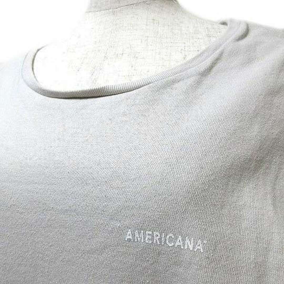 Americana アメリカーナ　ナンバー　ロゴニット　Tシャツ風ニット　グレー