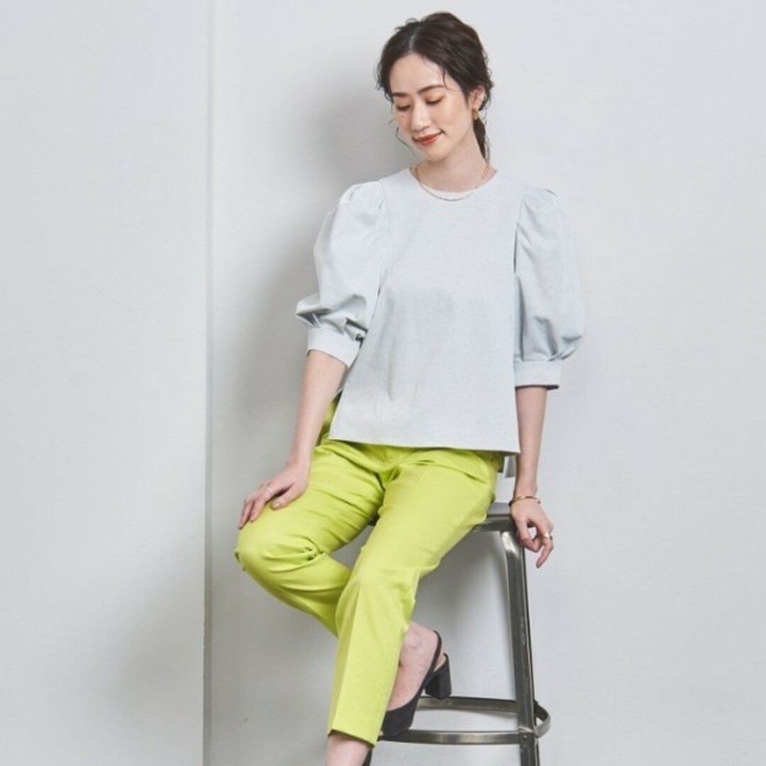 UNITED ARROWS RIRANCHA ギャザー ブラウス ライトグレー