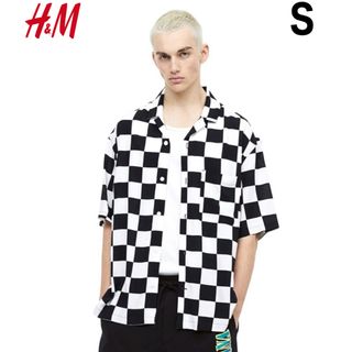 エイチアンドエム(H&M)の新品 H&M チェッカーフラッグ シャツ 半袖 S(シャツ)