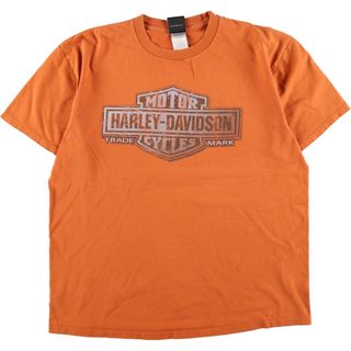 ハーレーダビッドソン(Harley Davidson)の古着 ハーレーダビッドソン Harley-Davidson 両面プリント モーターサイクル バイクTシャツ メンズXL /eaa359916(Tシャツ/カットソー(半袖/袖なし))