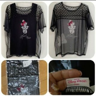 ディズニー(Disney)の新品タグ付きディズニーリゾート限定ミニーちゃんチュールTシャツ　大人ディズニー(Tシャツ(半袖/袖なし))