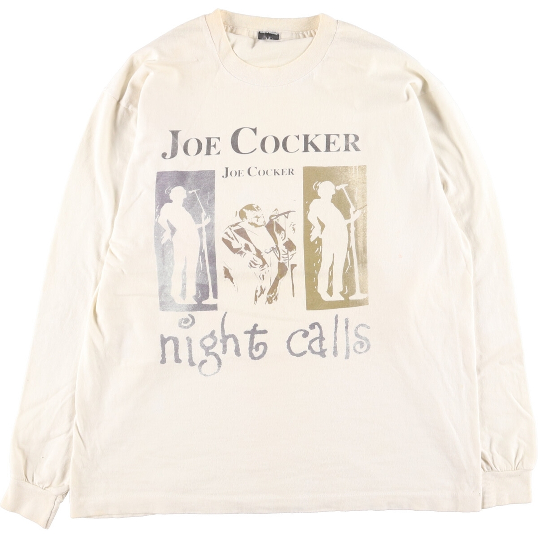 コットン100%色90年代 JOE COCKER ジョーコッカー 両面プリント ロンT バンドTシャツ バンT メンズXL ヴィンテージ /eaa359906