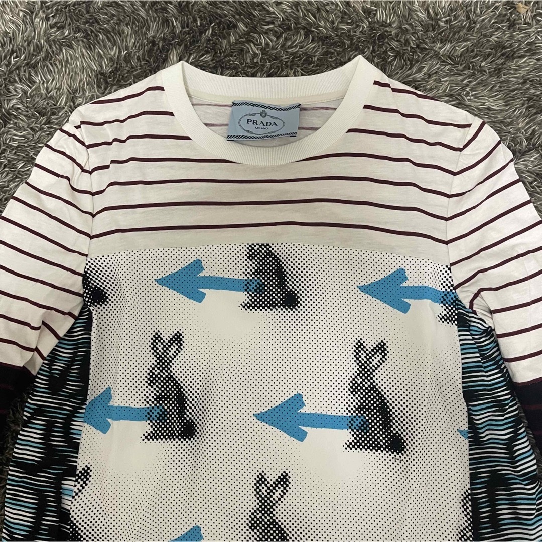 PRADA 切り替えワンピース うさぎ ボーダー size M