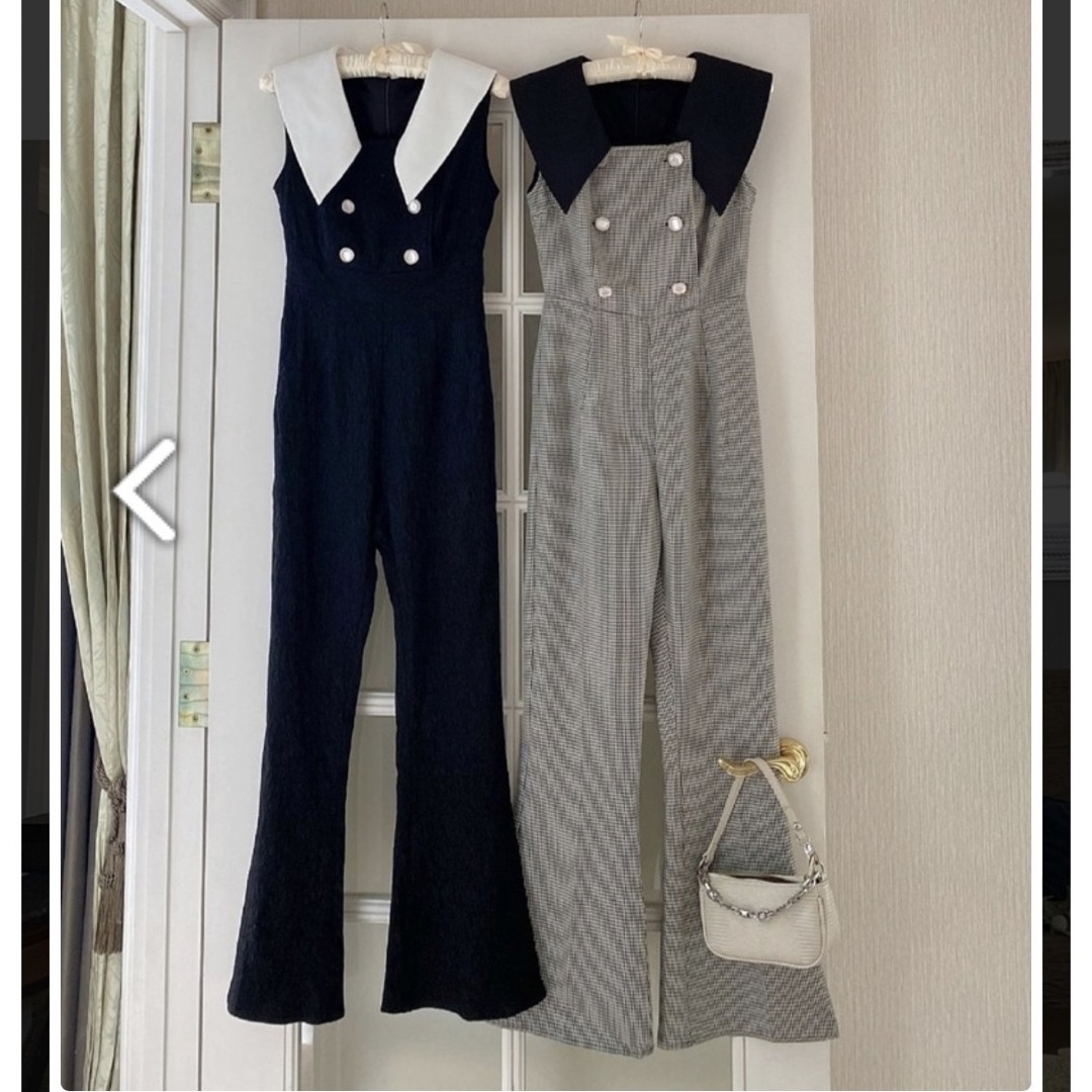 Bubbles(バブルス)のamerge♡2way check high waist all-in-one レディースのパンツ(オールインワン)の商品写真